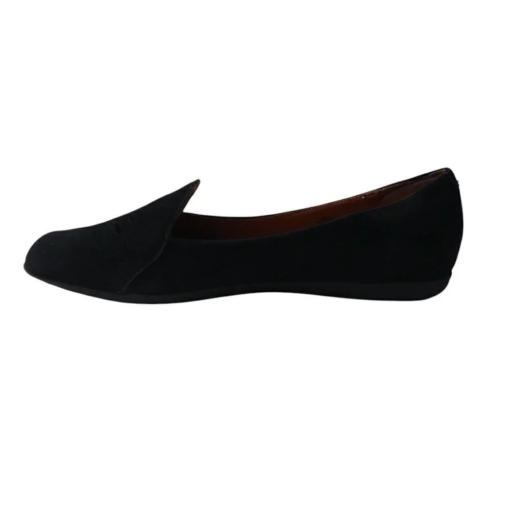 Gentle Souls Erica Black Leather Flats Loafers Womens 7